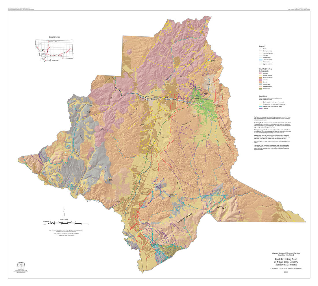 Geologic map and geohazard assessment of Silver Bow County, Montana